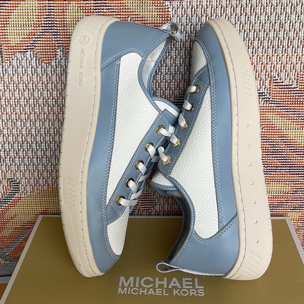 MICHAEL KORS SHEA LACE UP
FAUX LEATHER
49F3SHFS1L
PALE BLUE 
NEW - Picture 13 of 16